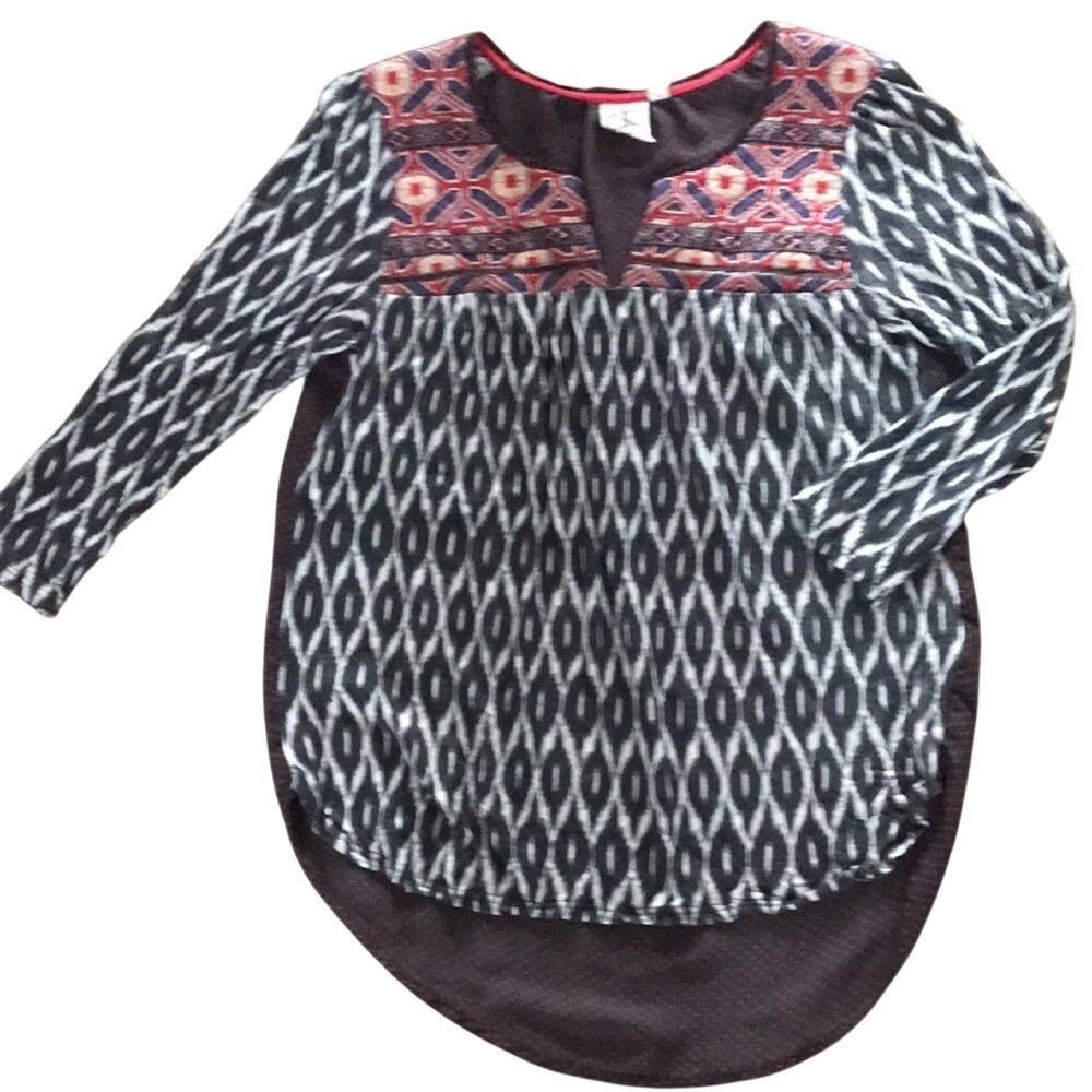 One September Anthro embroidered blouse women's XS boho tribal peasant flowy